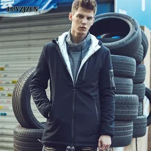 Chaqueta con capucha de algodón sólido de los hombres multi bolsillo color llano abrigo otoño Abrigos hombre marca ropa estilo fresco Parkas y15