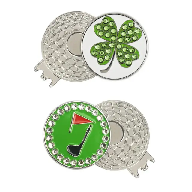 Golf Hat Clips with Crystal Golf Ball Markerin Golf Training