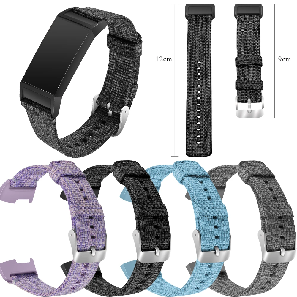 

Joyozy Colorful for Fitbit Charge 3 Smart Bracelet Watch Band Canvas Nylon Replacement Men Women Smartwatch Charge3 Watchband