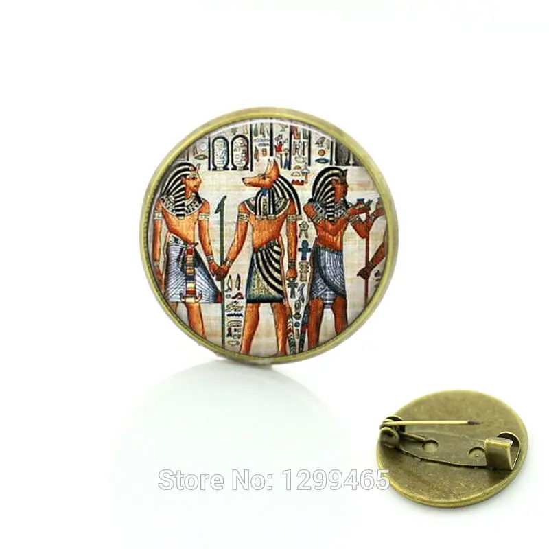 

2017 Sale New Figure Brooch Trendy Broche Pharoah Brooches Jewelry Egyptian Fashion Christmas Gift Glass Cabochon Dome Pin C171