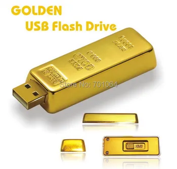 

Free DHL shipping 2017 NEW Metal real 8GB Gold bar u disk USB 2.0 Flash pen drive memory card car key
