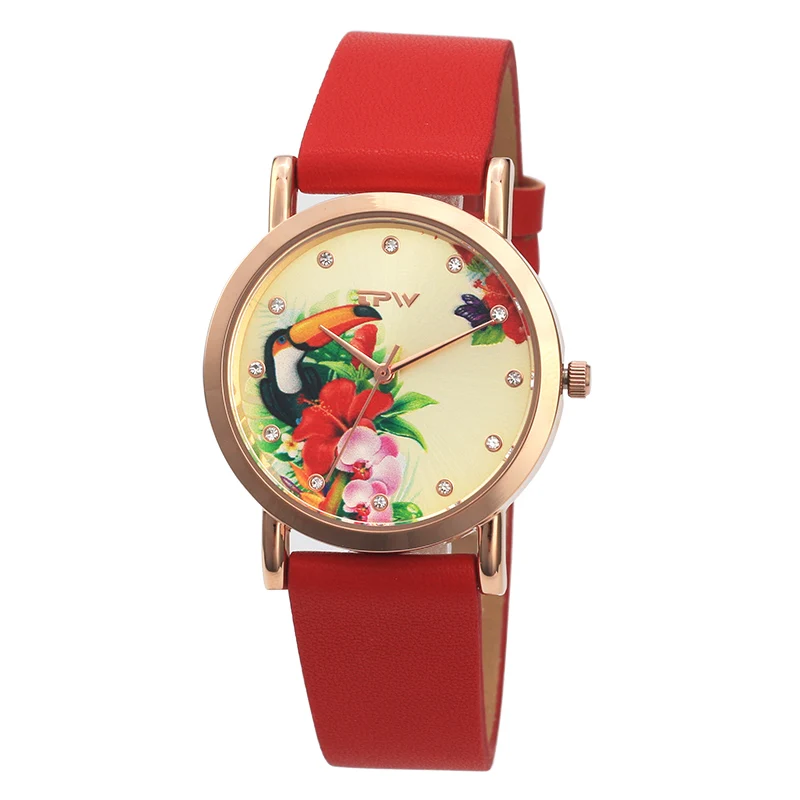 tropical lady watch toucan bird pattern leather strap hot sale lady wristwatch tropical lady watch toucan bird pattern leather strap hot sale lady wristwatch