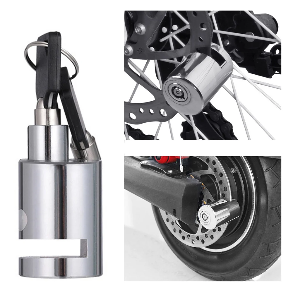 Mini Anti-Theft Bicycle Wheel Pressur Lock for Brake Disc Bike Security w// 2 Key
