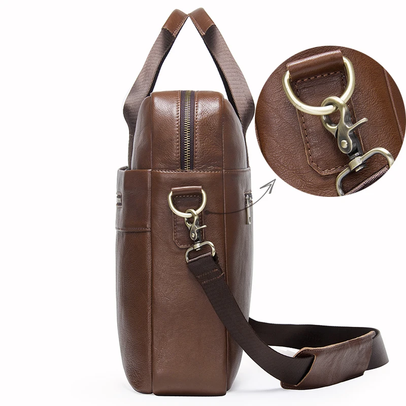 US $61.77 Contacts Leather Male Messenger Bag For 156 Laptop Mens Crossbody Bags Large Business Shoulder Bag For Man Briefcase