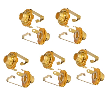 

10pcs Brass Mono Electric Guitar Output Socket Jack Plate Plug for Bass Guitarra Replacements Part Accessories
