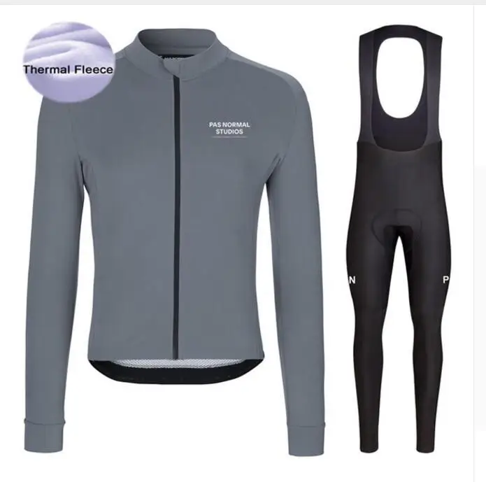 Thermal sets 2 Pro Team PNS осенне-зимний мужской комплект из Джерси для велоспорта с длинным рукавом и теплым флисом для горного велосипеда, велосипедная одежда, 12D гелевая подкладка - Цвет: Thermal sets 2