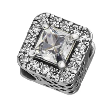 Бусины для самостоятельного изготовления ювелирных изделий из стерлингового серебра-ювелирные изделия геометрическое сияние Подвески Серебро 925 Berloque Perles Шарм