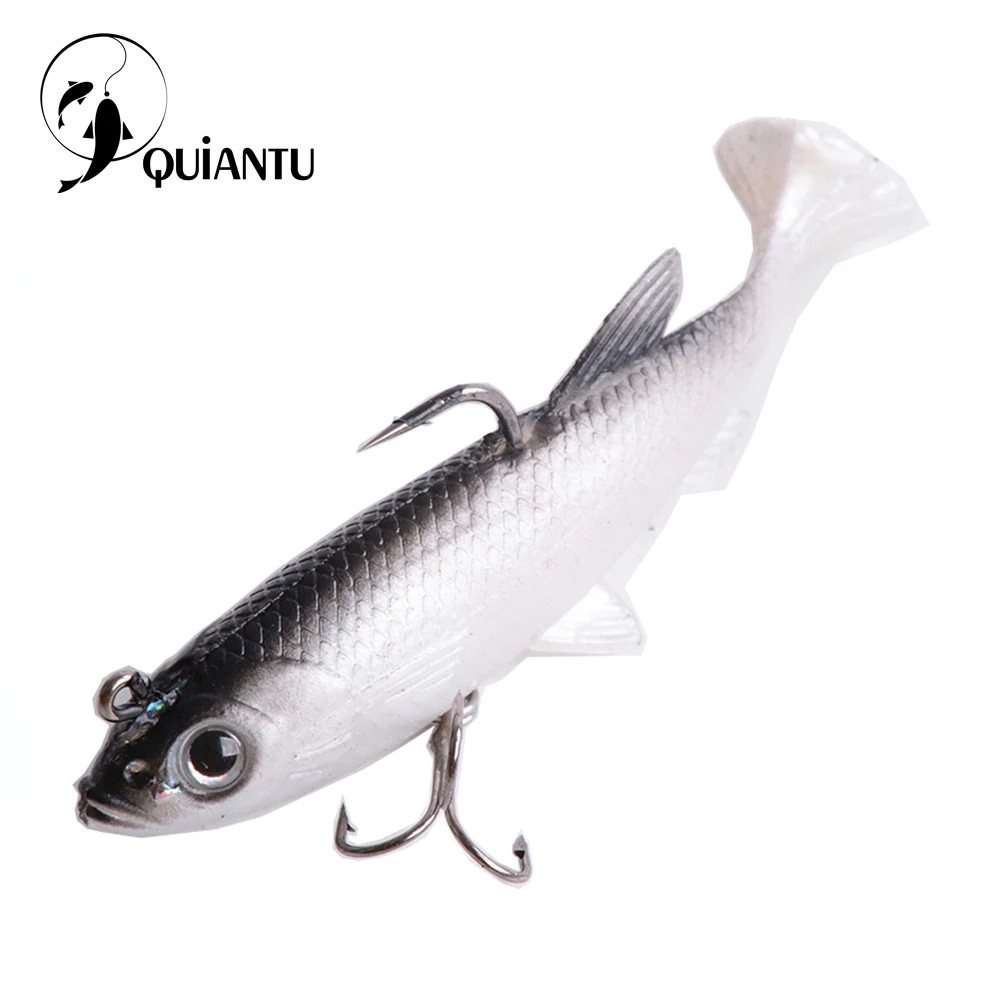 5pcs Soft Silicone Fishing Lure Hook Soft Bait Lead Jig Head Tackle 14g//8cm Hot