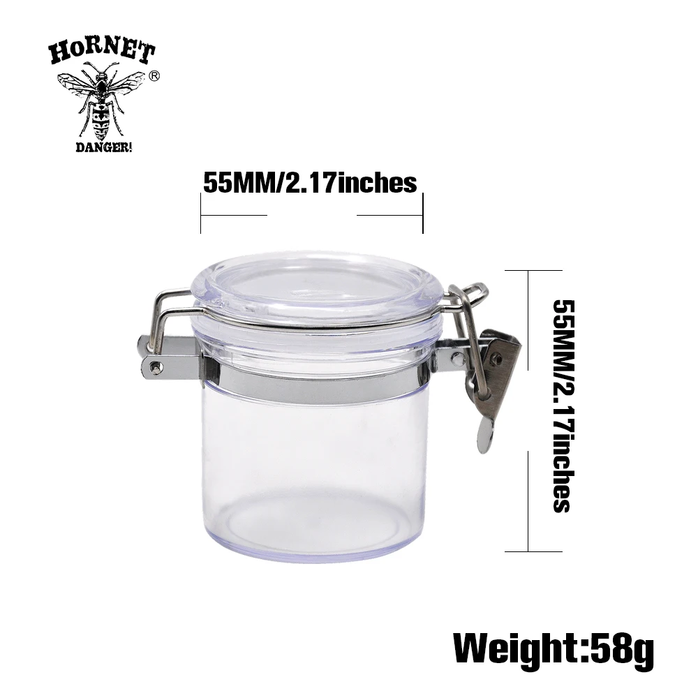 HORNET Transparent Acrylic Airtight Stash Jar 2.17 Inches Multi-Use Vacuum Seal Portable Storage Container for Tobacco Herbs