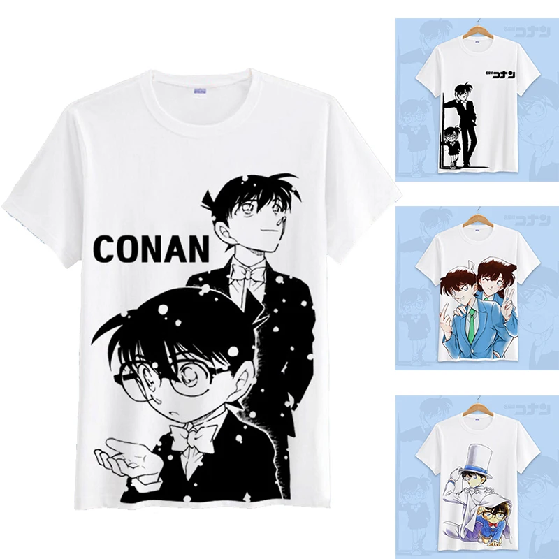 Женская и мужская футболка с коротким рукавом в стиле аниме Detective Conan уличная