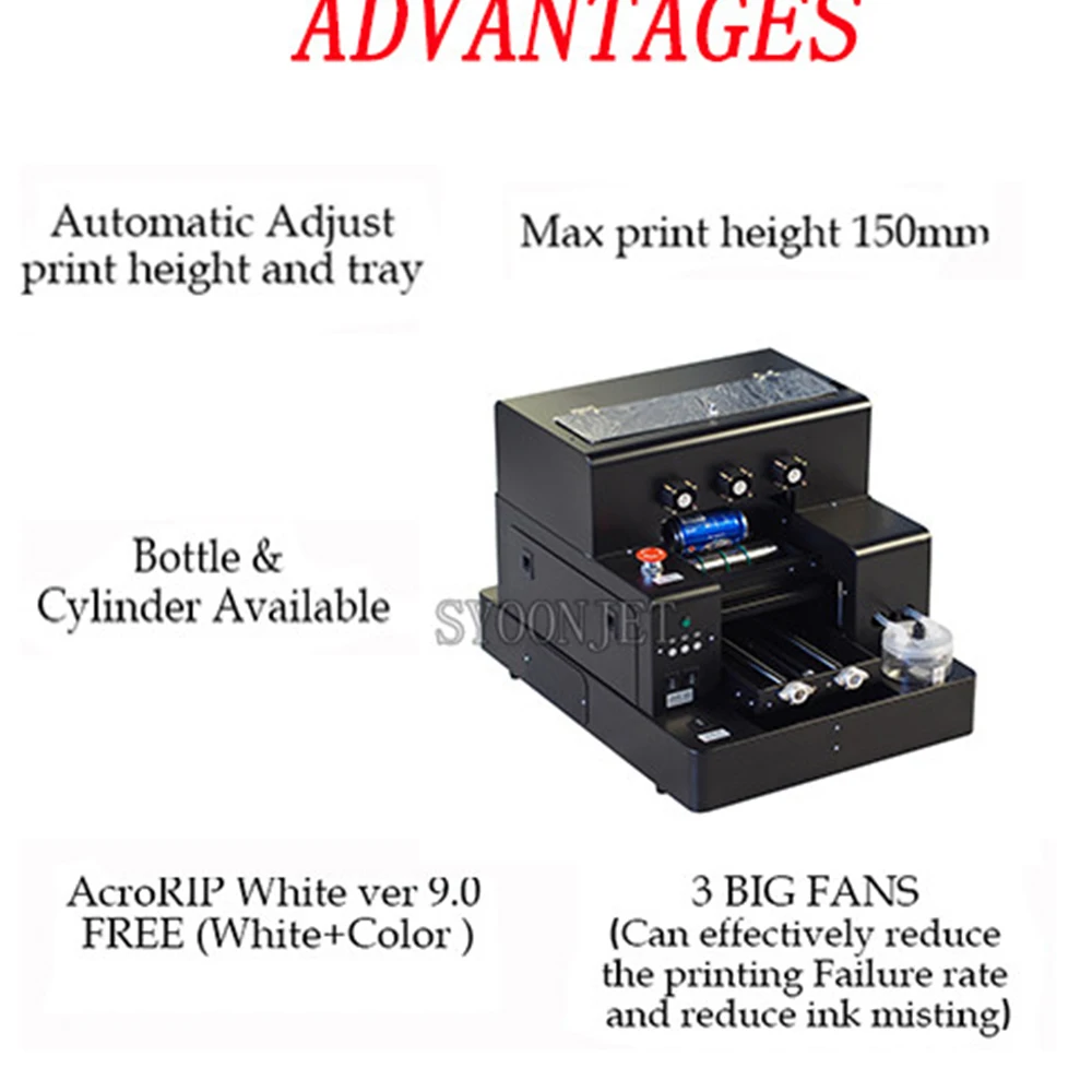 Полностью автоматический УФ-принтер A4, максимальный диаметр 110 мм, УФ-печатная машина для бутылок с 1250 мл, набор УФ-чернил для бутылки, чехол для телефона