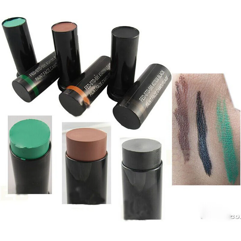Элемент краски лица Камуфляж(вращающаяся трубка) макияж масло три-3 цвета палочки для охоты лица камуфляж EX411