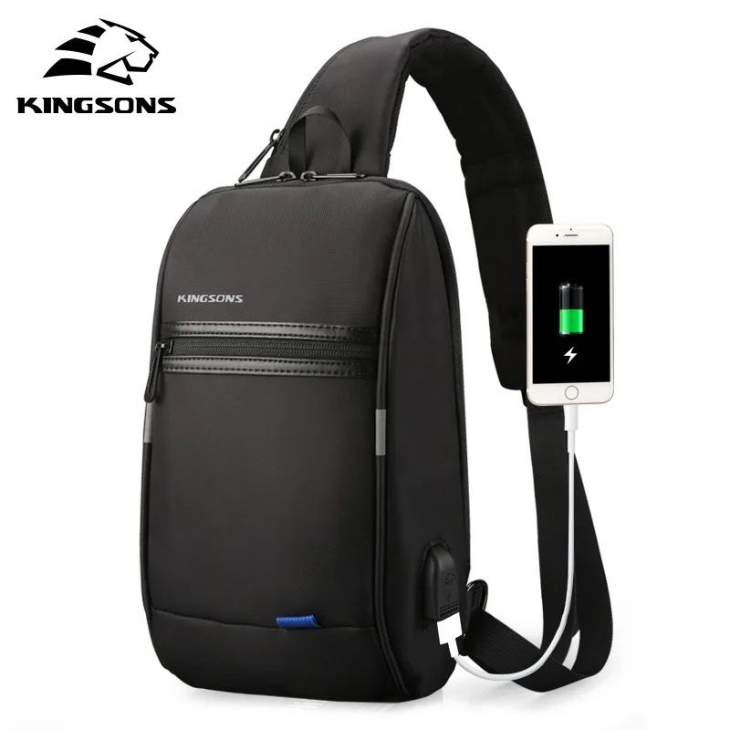 

2019 New Crossbody Sling Bags USB Charging Men Anti-theft Chest Pack Short Trip Male Messengers Bag Water Repellent Shoulder Bag