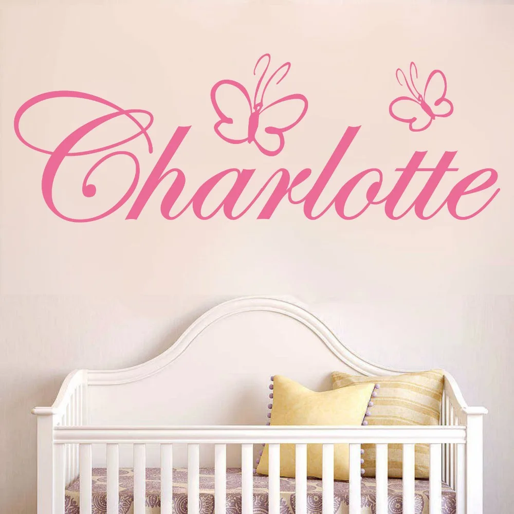 Dreamarts Custom name butterfly girls bedroom home decor Wall sticker