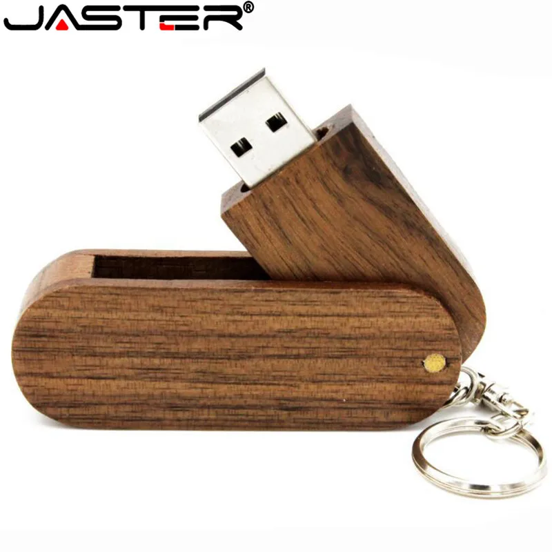 JASTER Деревянный Логотип заказной вращающийся деревянный USB флэш-накопитель Флешка карта памяти, Флеш накопитель 4 ГБ 16 ГБ 32 ГБ 64 Гб usb креативный