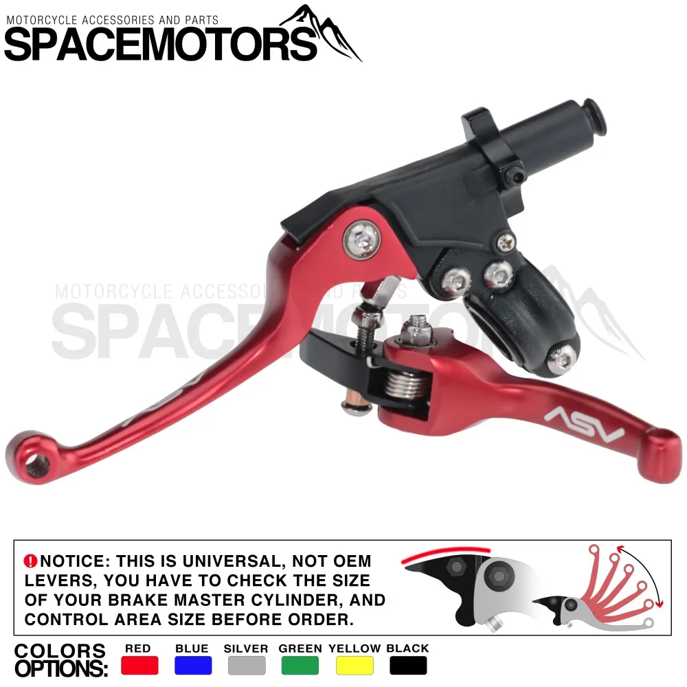 Red Aluminium Alloy levers ASV F3 Series 2ND Clutch & Brake Folding