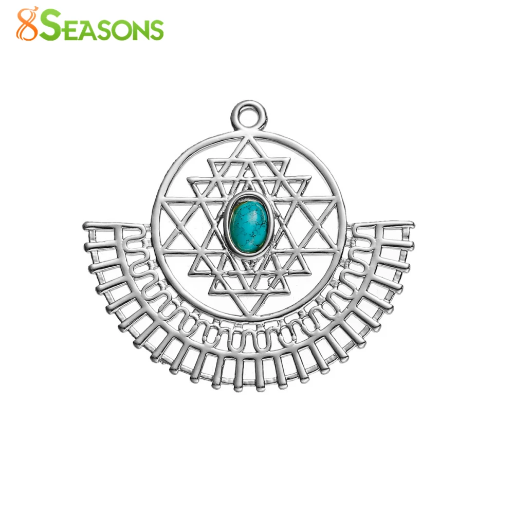 Медные Подвески для медитации Sri Yantra 8 сезонов серебряный цвет кабошоны из смолы