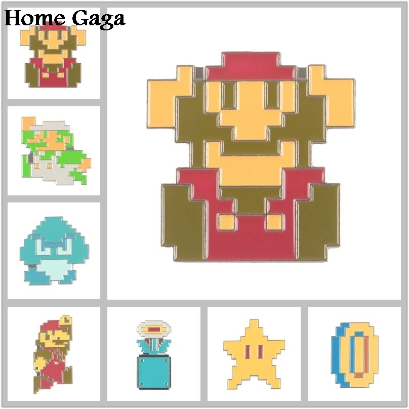 

Homegaga Super mario Funny cartoon black cat Zinc tie pins badges para shirt bag clothes backpack shoes brooches badge D1511