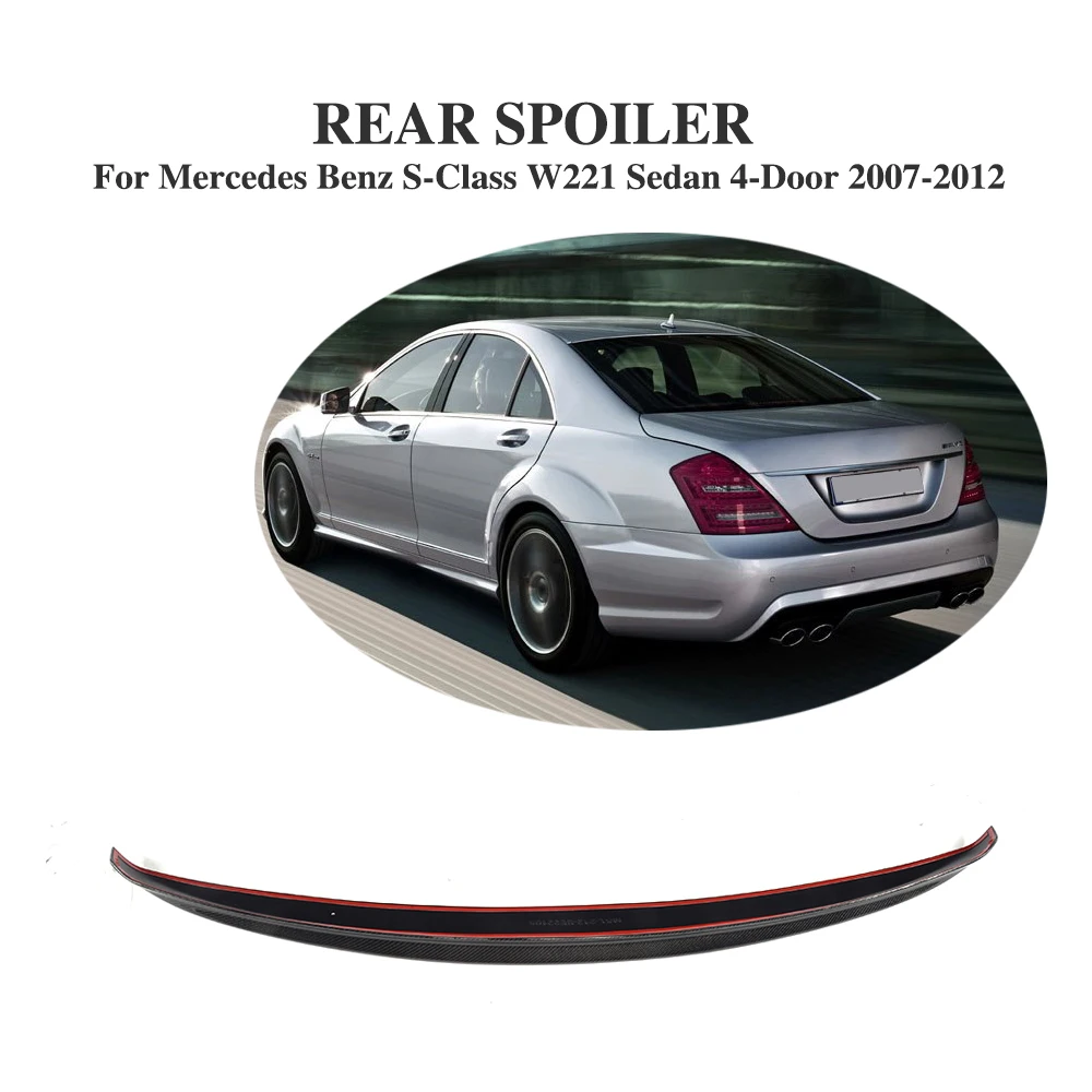 Углеродного волокна задний спойлер для Mercedes Benz S класса W221 S350 S400 S450 S500 S550 S600 S63 AMG