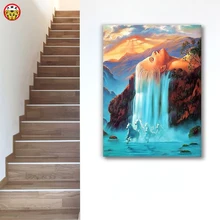 Картина по номерам художественная краска по номерам Diy Красивая пейзажная Картина ручная работа Цветная декоративная картина маслом paintin