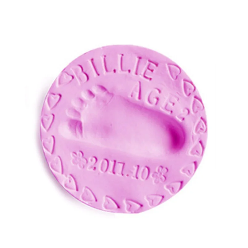 Для новорожденного ребенка ручной печати отпечаток ноги литье DIY инструмент мягкий пластилин Полимерная глина игрушки уход за ребенком воздушная сушка мягкая глина - Цвет: pink