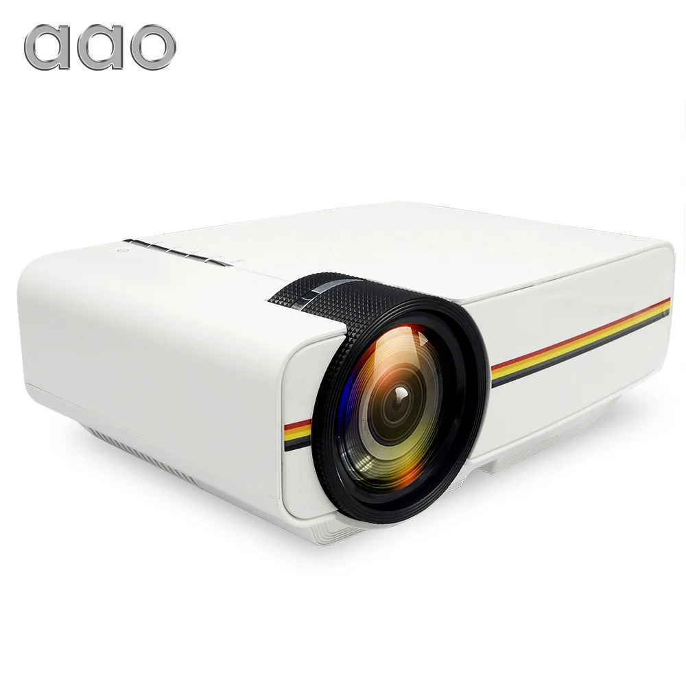 AAO YG400 up YG410 Mini Projector Wired Sync Display Portable Video For Home Theatre Support 1080P Proyector AC3 HDMI VGA USB
