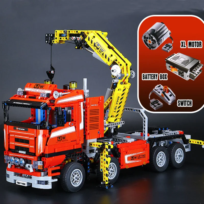 

Building Blocks Technic Series 20013 1877pcs Electric Crane Truck Compatible 8258 Toys Bricks Lepin technic truck