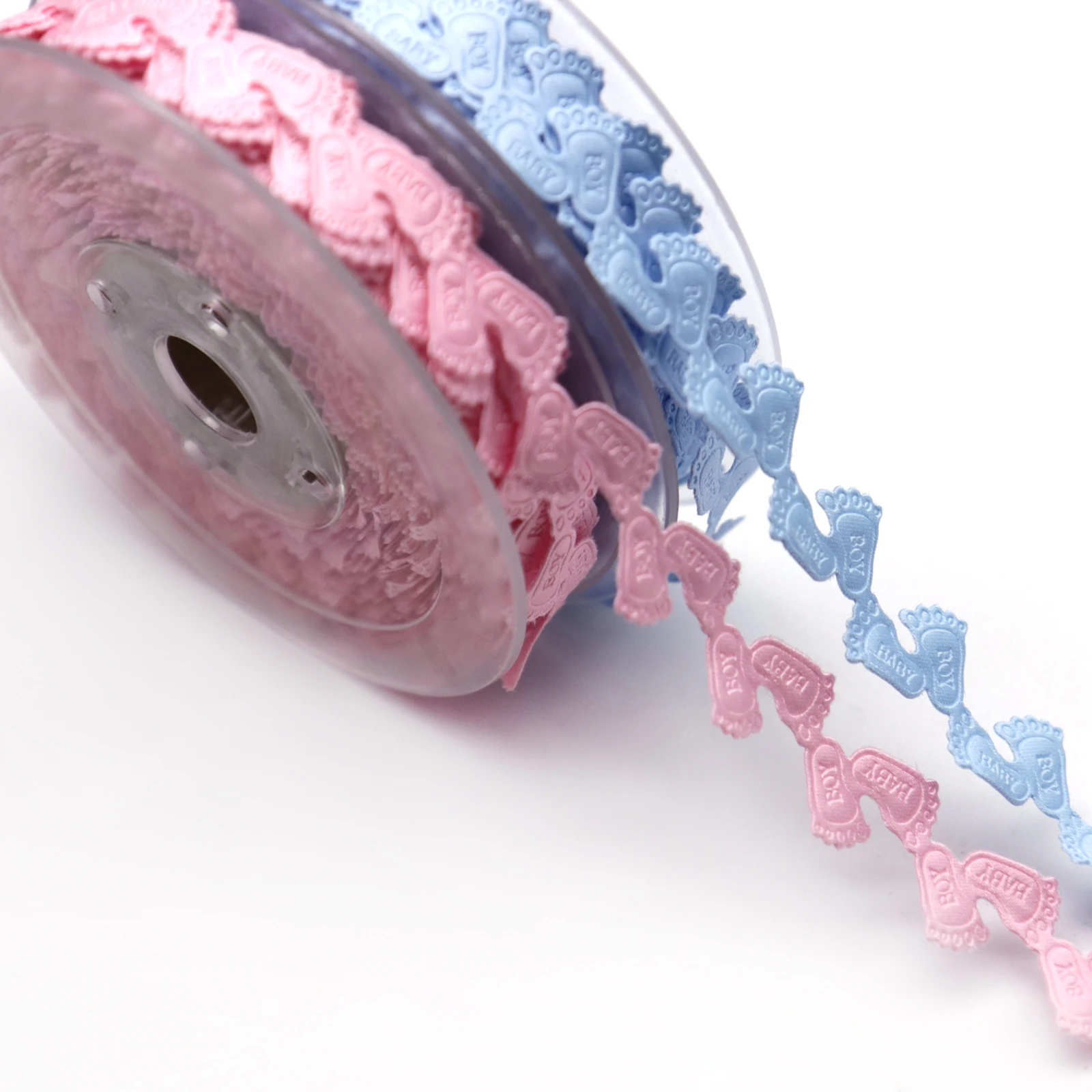 

5yards/lot 1.5cm Pink Blue Baby Foot Print Ribbon Gift Packing Ribbon Baby Shower Ribbon Foot Carriage for Baby Craft Decoration