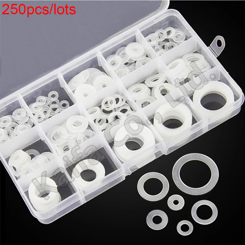 

250pcs/lots M3.5-M20 Soft nylon washers plastic washers insulation washers plumbing leakproof gaskets set