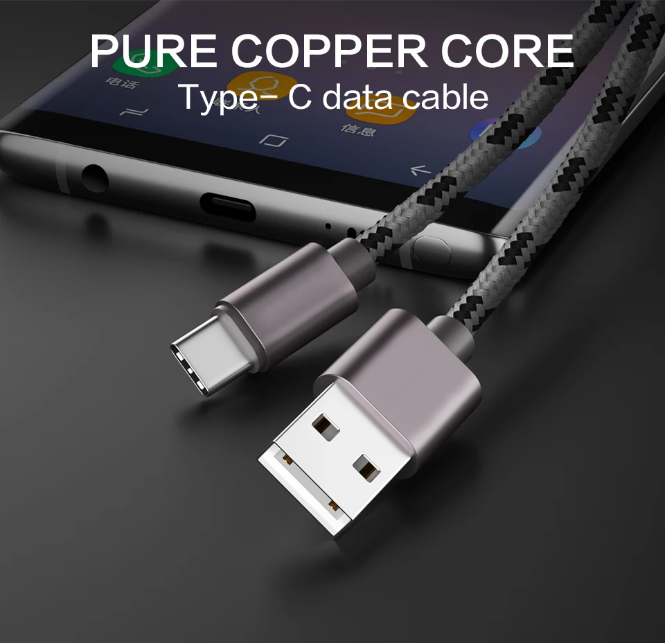 

HX Fast Charging USB Data Line Suit,Type-C Data Cord Phone Charge Line For Samsung S9 S8 Note 8 Xiaomi mi6 huawei adapter