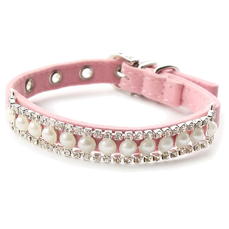 pink princess dog collar