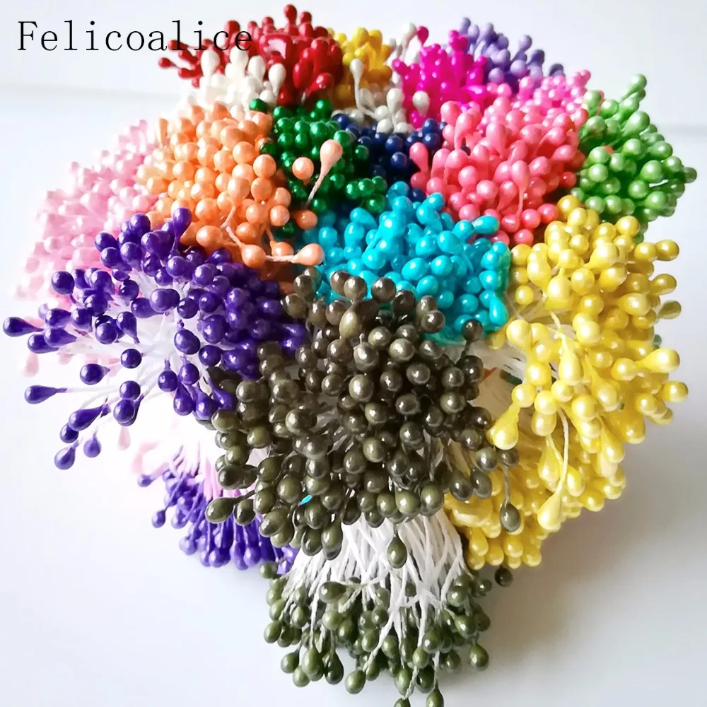 1000 шт 3 мм Искусственные тычинки для цветов для поделок Сделай Сам венок ручной работы свадебные украшения пластиковые жемчужные тычинки для цветов Pistil