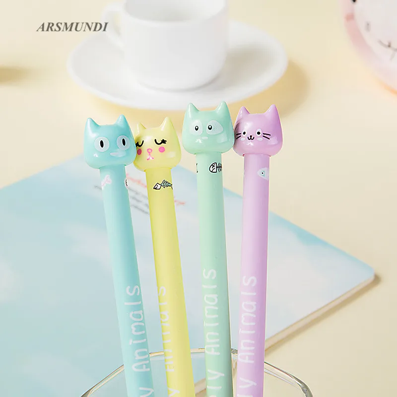 

Cat Head Gel Pen Cute Pen Stationary Kawaii School Supplies Gel Ink Pen School Stationary Office Supplies Gift
