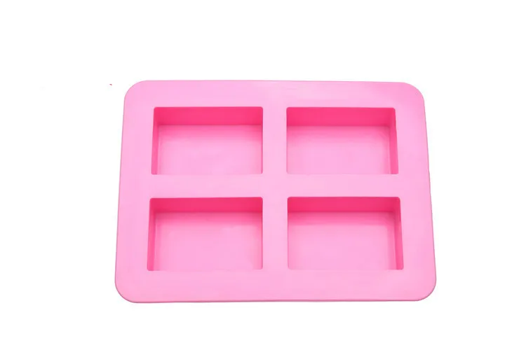 DIY Silica gel 4 continuous rectangular DIY handmade soap jelly ice lattice cake baking soap making mold