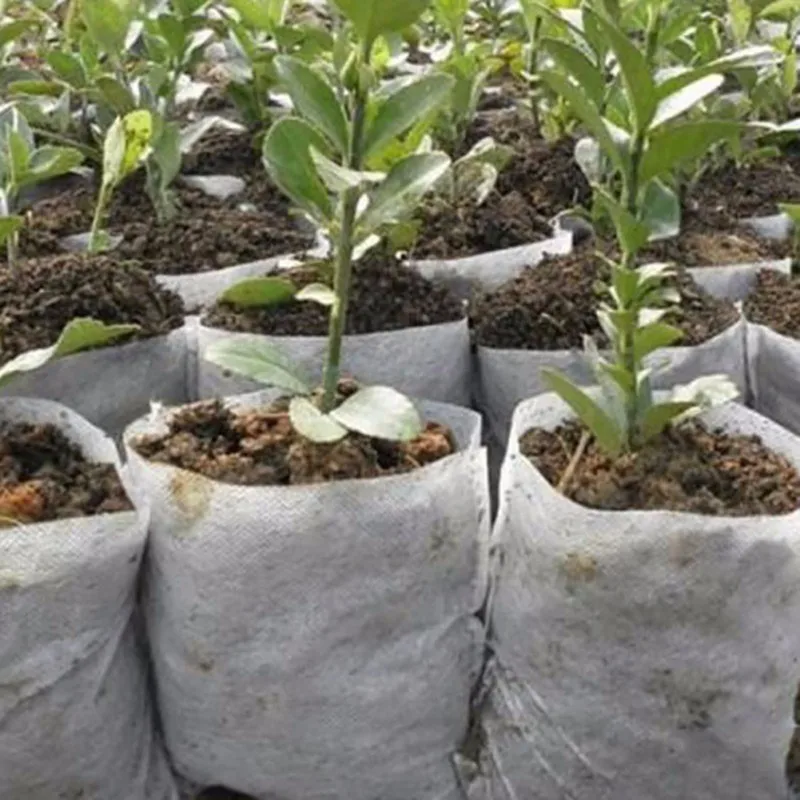 

100pcs Plant Fiber Nursery Pots Seedling Raising Bag Plants Holder Garden Supply Non-woven Fabric Growing Bag