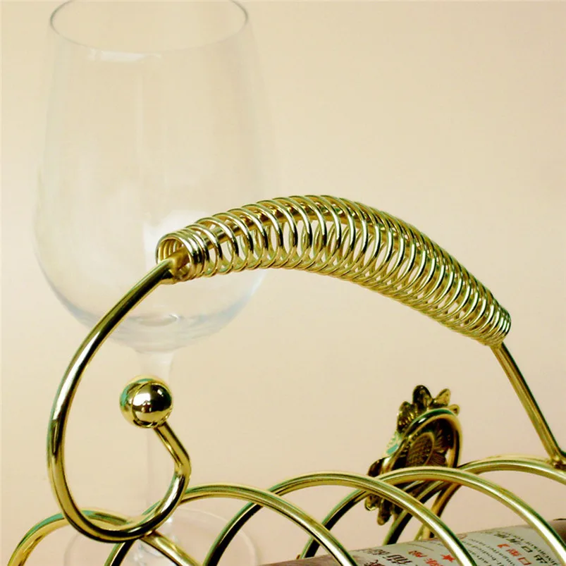 Metal Figurines Wine Rack Stand Home Decoration Bottle Holder Storage Wedding Party Decor Ornament Gift Decoracion Hogar 40JY2812