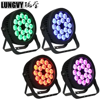 

Free Shipping 4pcs/Lot RGBWA UV 18*18w 6in1 Led Par Light 6CH/10CH DMX Led Par Party DJ Disco Stage Lighting