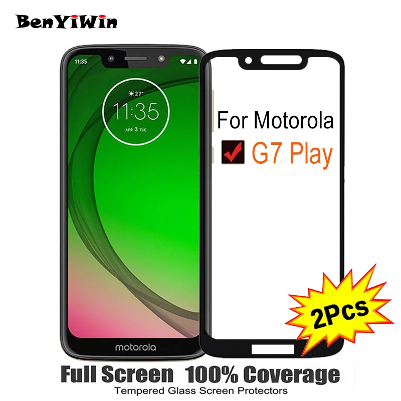 

2PCS Full Cover Screen Protector Tempered Glass For Motorola Moto G7 PLAY 5.70" Protective glass For g7 G7 PLAY XT1952 Film Case