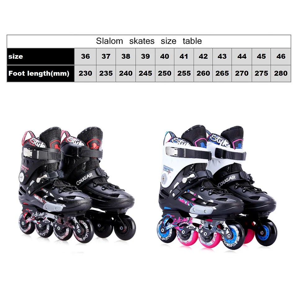 كيه الأصلي كوغار MZS509 حذاء تزلج بعجلات سباق التعرج أحذية التزلج الأسطوانة أحذية التزلج سباق التعرج انزلاق الشحن Patines جيدة كما سيبا P2