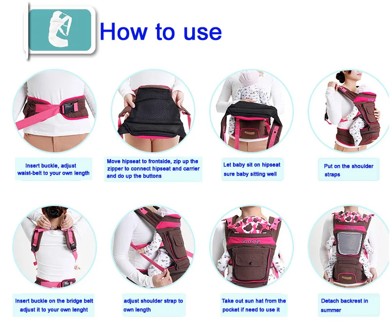 Эргономичный рюкзак-кенгуру для малышей, дышащий холщовый хлопковый рюкзак для младенцев, многофункциональный рюкзак, 4 сезона, слинг для детей 0-36 месяцев