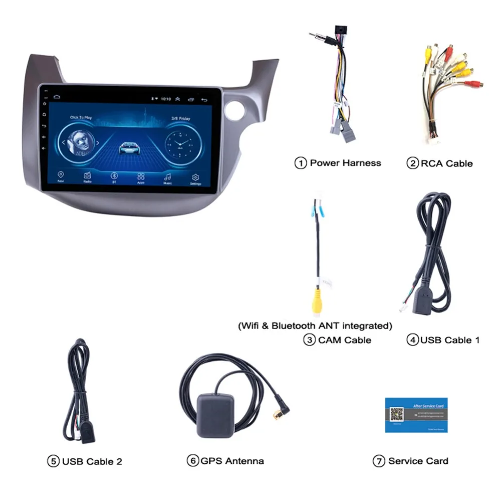 Excellent Super Slim Touch Screen Android 8.1 radio GPS Navigation for Honda JAZZ FIT 2008- headunit tablets Stereo Multimedia Bluetooth 4