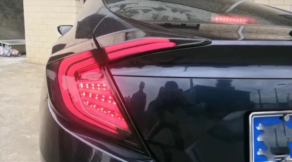 Для Honda Civic задних сигнальных огней, 10th седан светодиодный автомобильные задние фары Задний фонарь лампа поворота+ заднего вида+ стоп-сигнала
