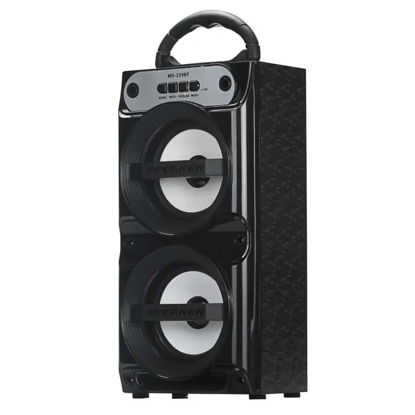 HIPERDEA стерео Bluetooth динамик сабвуфер супер бас беспроводной динамик s танцы Бумбокс звуковая коробка Поддержка FM радио TF AUX USB - Цвет: Черный