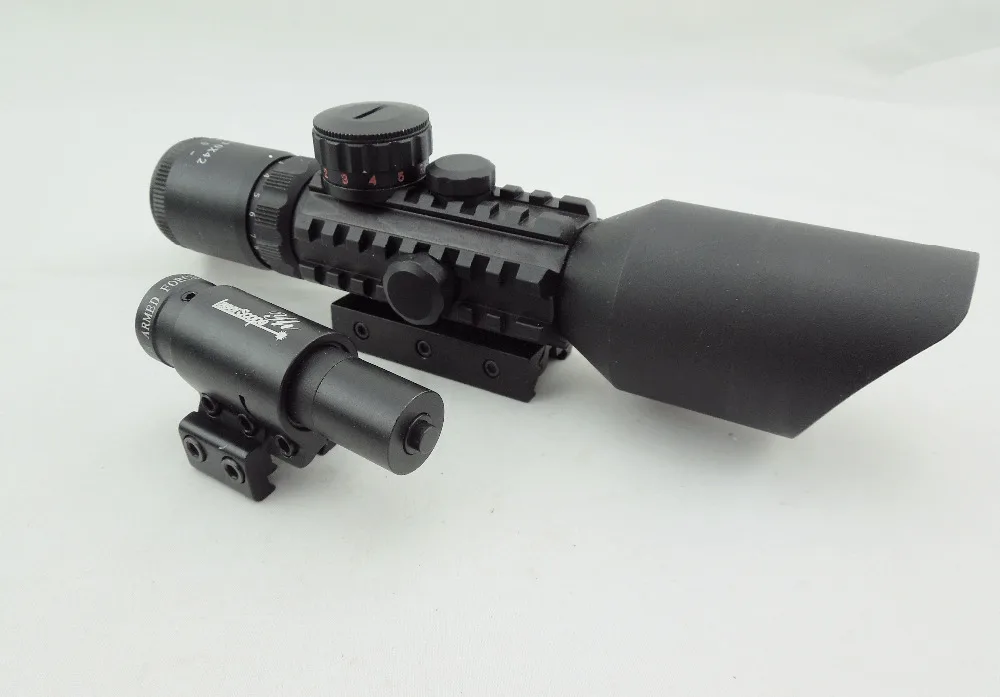 

Airsoft air Pistol Scope M9C 3-10X42E Mil-Dot hunting rifle scope+red laser Sight Tactical Optics Air Scopes hutning Riflescopes