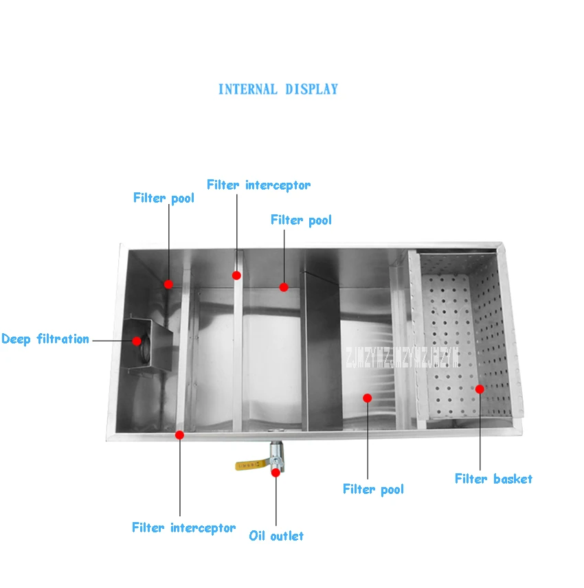 JTD-01Z нержавеющая сталь смазка сетчатый фильтр масла водоотделитель жироотделитель перехватчик для ресторана кухня сточных вод 50 мм