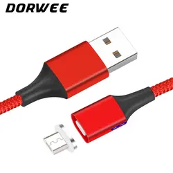 Dorwee 3A быстрой зарядки светодио дный Магнитная Micro USB Cable & USB C Тип-C кабель для samsung Galaxy S9 S8 Xiaomi телефон Магнит кабель