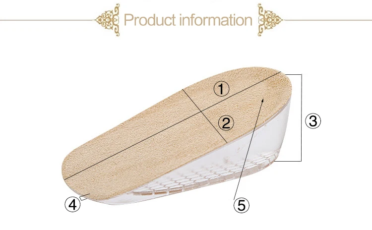 Гелевые ортопедические стельки для мужчин и женщин, увеличивающие рост, увеличивающие рост, амортизирующие стельки для обуви, увеличивающие половину роста