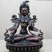 Bi00894 чистый фиолетовый красный Бронзовый Изысканные резные Белая Тара Кван-Инь статуя Будды