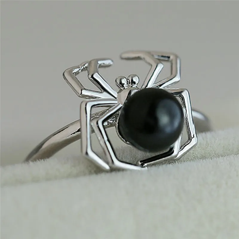 

Pinksee Creative Retro Spider Styling Ring For Women Silver Color Ring Exquisite Birthday Gift Engagement Accessories