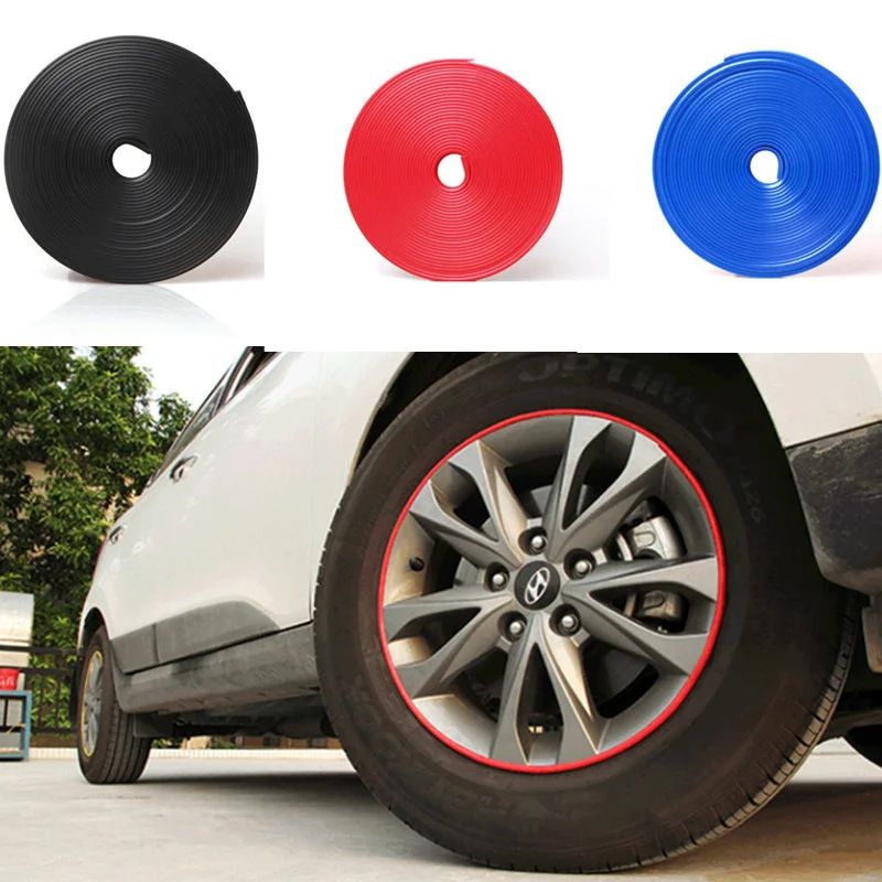 8m Car Wheel Hub Sticker Strip Rim Tire Protection Auto Accessories For